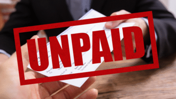 unpaid stamp over a bank payment