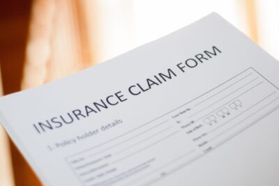 Insurance claim form used to determine the value of a Tampa car accident claim
